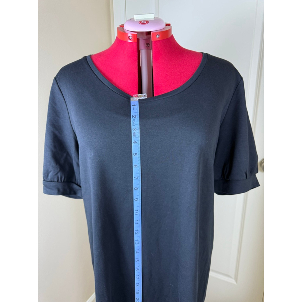 Women's Isaac Mizrahi Black XL Short Sleeve T-Shirt Dress - Picture 9 of 14